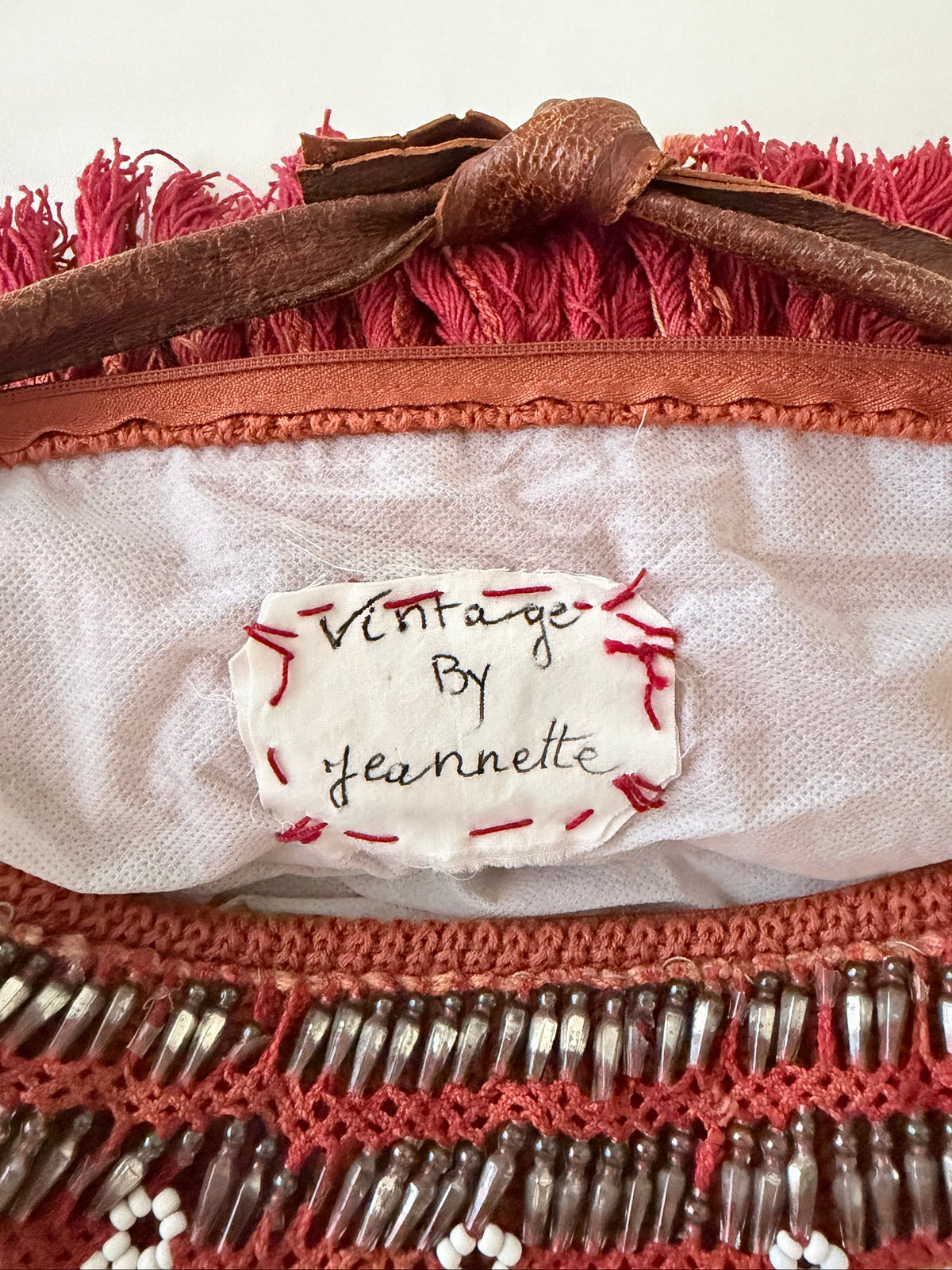 Vintage by Jeannette Wool Beaded Ombré Fringe Bag