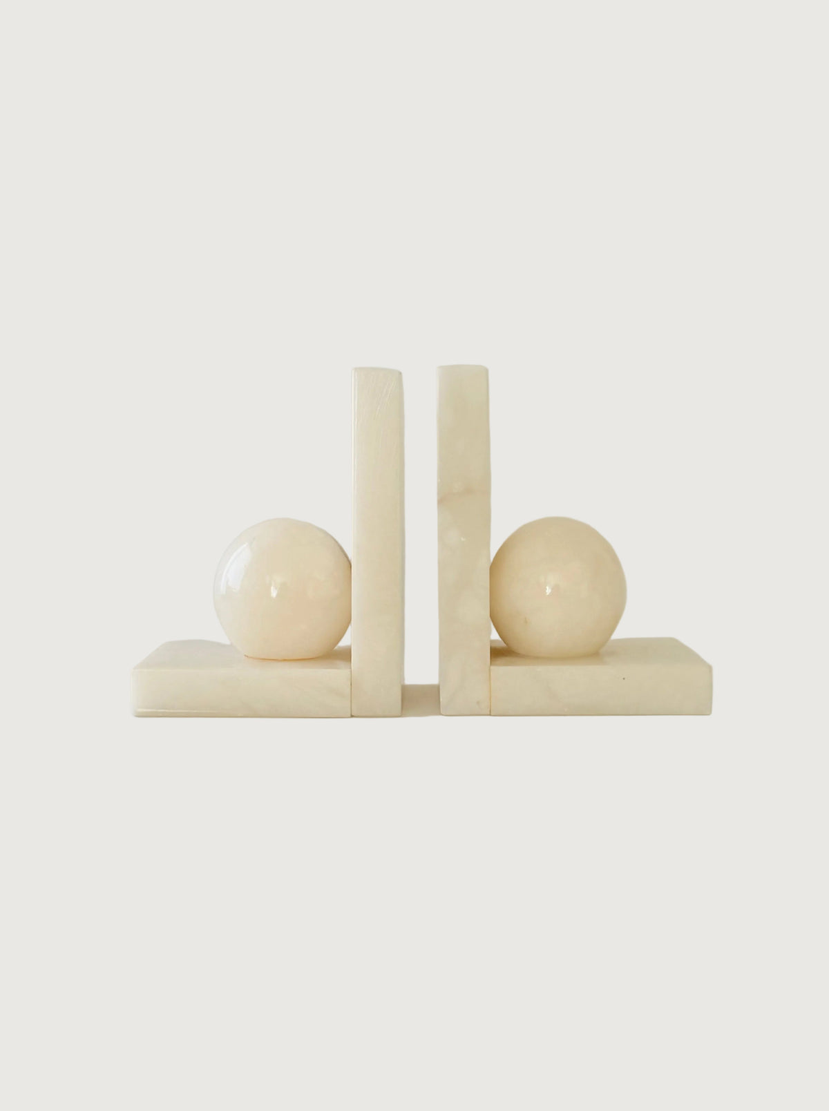 Alabaster Orb Bookends 