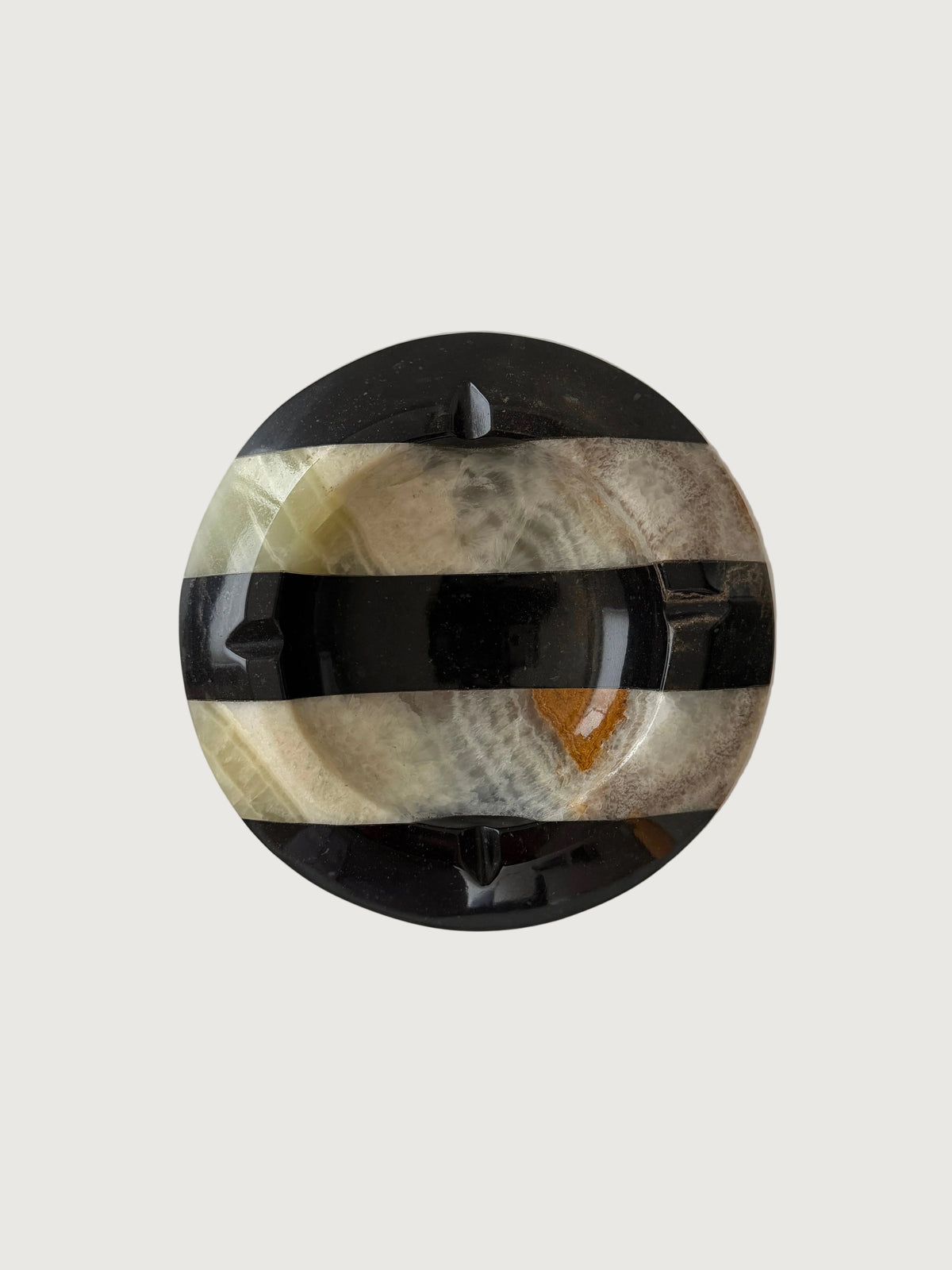 Art Deco Black and White Stripe Marble with Gold Accents