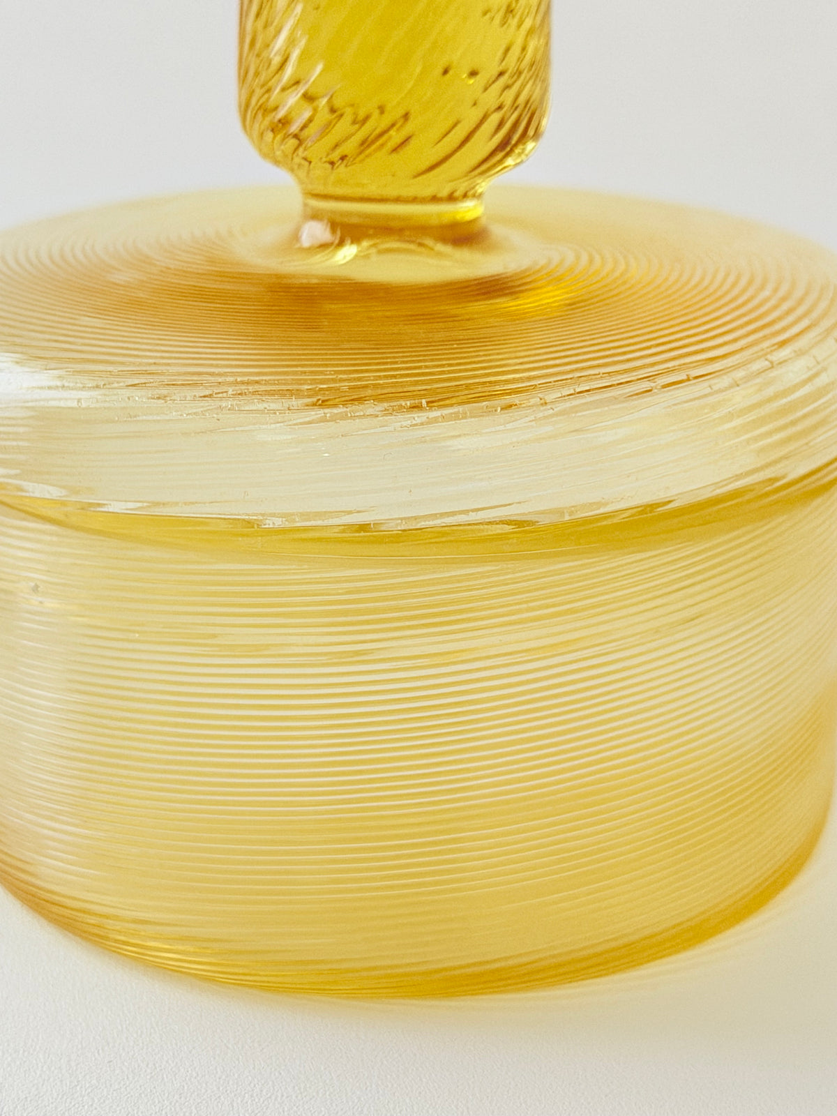 Threaded Amber Glass Jar