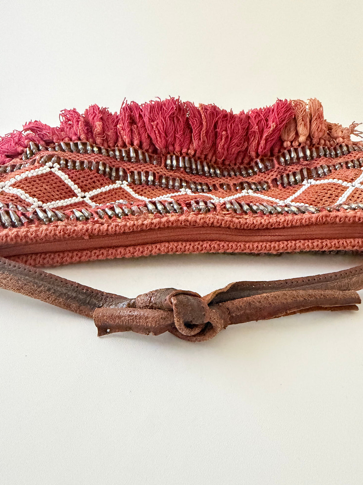 Vintage by Jeannette Wool Beaded Ombré Fringe Bag