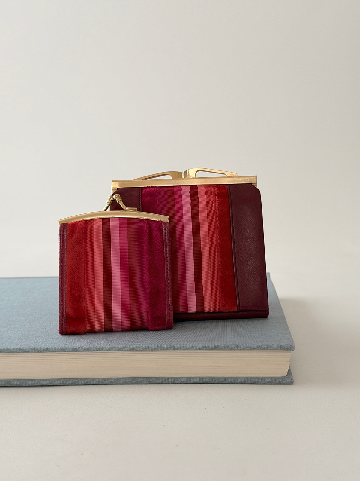 Vintage Italian Striped Wallet Duo