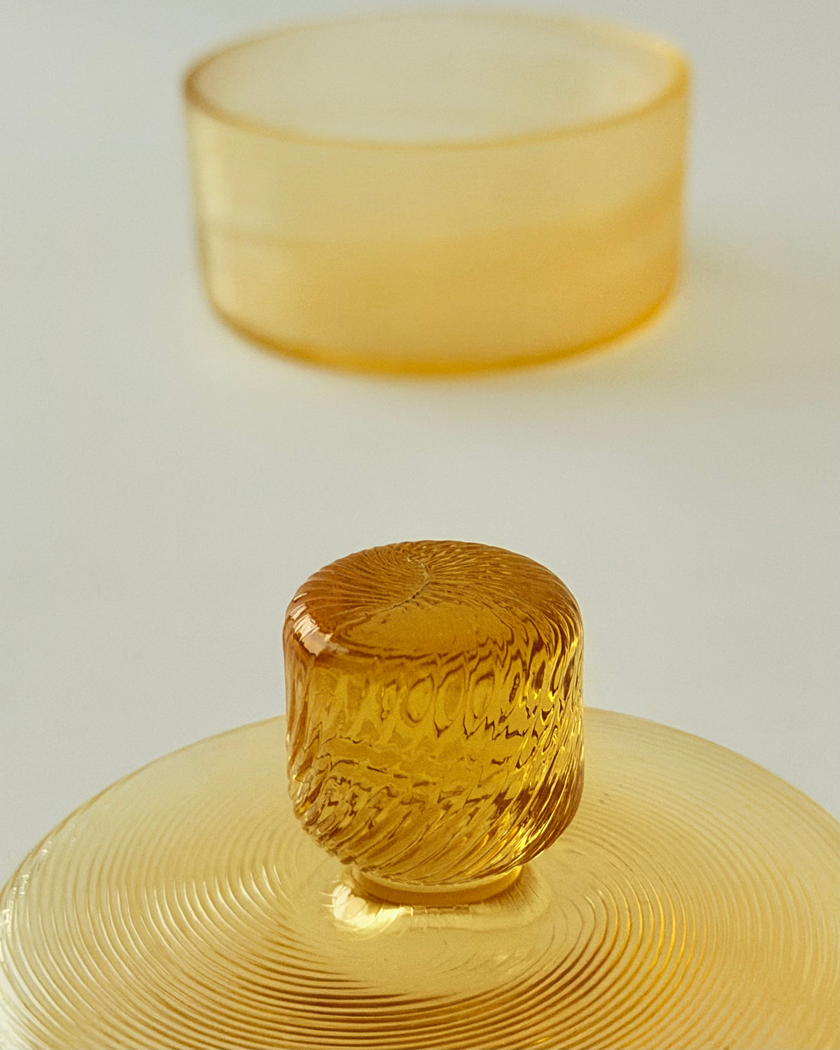 Threaded Amber Glass Jar